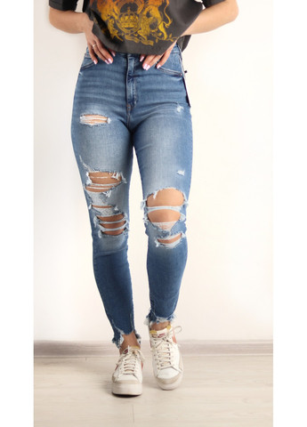Женские джинсы с высокой талией Super skinny Н&М (55703) 28 Синие H&M - (258744245)