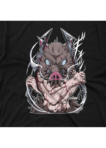 Чорна футболка з принтом клинок розсікаючий демонів - іноске хашибіра 3 No Brand