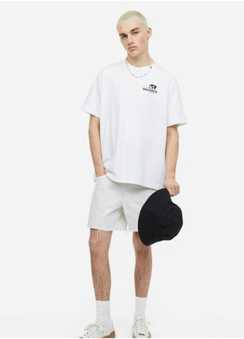 Біла чоловіча футболка з принтом н&м (55816) s біла H&M