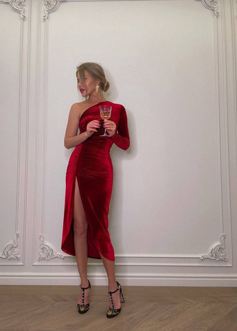 Червона жіноча сукня оксамит No Brand