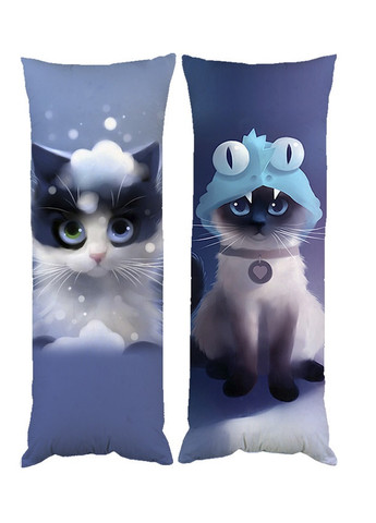 Подушка дакимакура кот декоративная ростовая подушка для обнимания двусторонняя 30*60 No Brand (258988667)