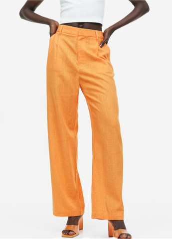Жіночі елегантні штани з льняної суміші Н&М (55765) XS Оранжеві H&M (258744220)