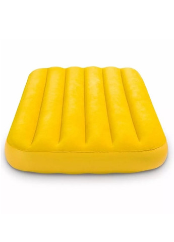 Детский флокированный одноместный надувной матрас кровать с сумкой для сна и отдыха 88х157х18 см (474513-Prob) Желтый Unbranded (258630801)