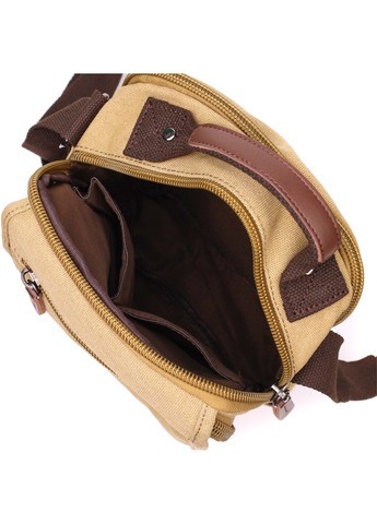 Чоловіча сумка листоноша на плече із щільного текстилю 22229 Пісочний Vintage (267925361)
