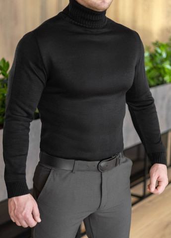 Черный демисезонный теплый свитер No Brand