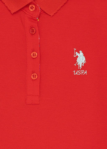 Красная детская футболка-футболка поло u.s.polo assn на девочку для девочки U.S. Polo Assn.