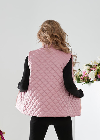 Розовая женская укороченная жилетка цвета пудра р.42 405225 New Trend
