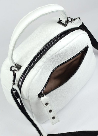 Біла жіноча маленька сумка з натуральної шкіри, молодіжна шкіряна міні сумочка крос-боді Serebro (266701163)