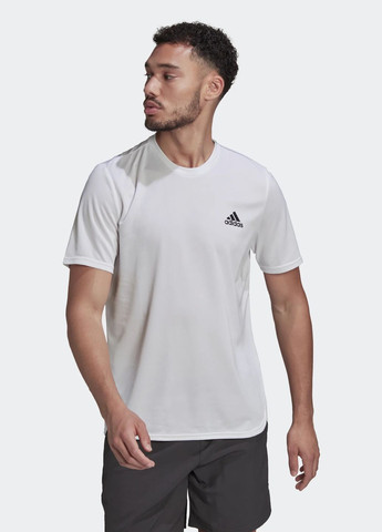 Белая футболка для бега adidas D4M TEE TRAINING