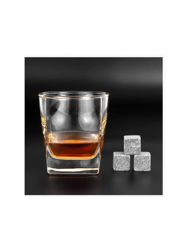 Камни для виски 6 шт с одинарным стаканом и мешочком для хранения в черной коробке Whiskey Stones (259771373)