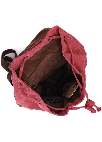 Удобный текстильный рюкзак что закрывается клапаном на магнит 22153 Бордовый Vintage (268036811)