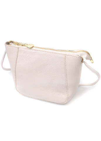 Женская маленькая сумка через плечо из натуральной кожи 22299 Белая Vintage (276461716)