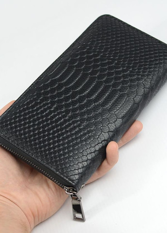 Шкіряний чоловічий чорний клатч гаманець на блискавці, маленький класичний клатч з натуральної шкіри No Brand (266623580)
