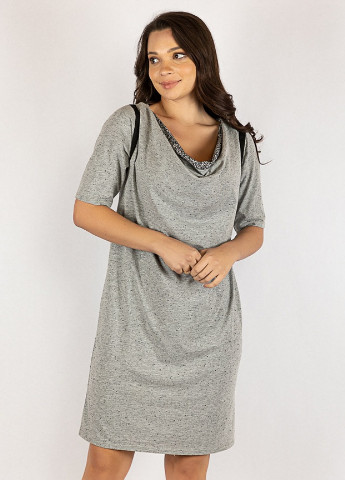 Прозрачное кэжуал платье (светло-серый меланж) Time of Style однотонное