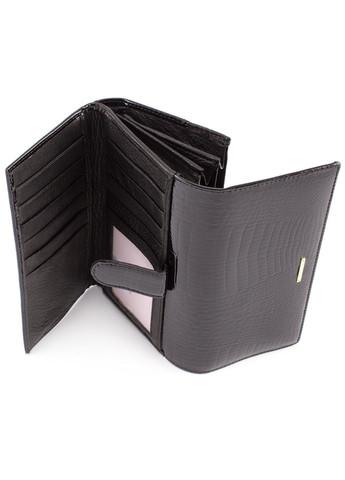 Оригінальний лаковий гаманець з натуральної шкіри MC-403-2480-1 (JZ6582) чорний Marco Coverna (259752509)