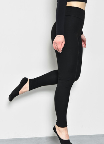Лосини жіночі однотонні чорного кольору Let's Shop (277151445)
