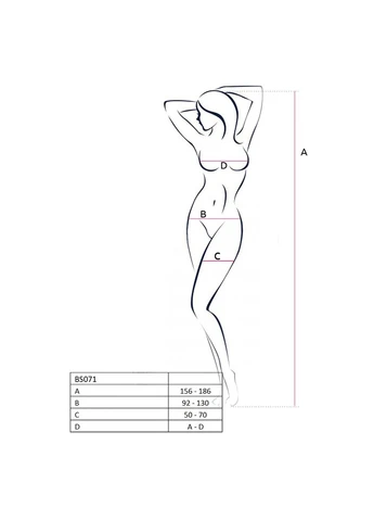 Черный бодистокинг bs071, комбинезон на бретелях Passion