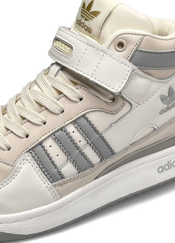 Серые демисезонные кроссовки женские, вьетнам adidas Forum 84 Mid Milk Gray W