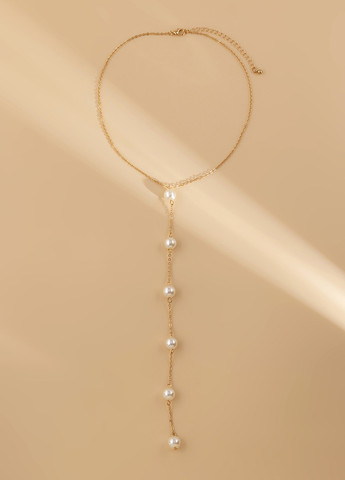 ЛанЛанцюжок "Fashion 2" в перлах золотисте, 40см, підвіска 21 см Анна Ясеницька (266700807)