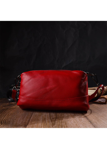 Яркая сумка на три отделения из натуральной кожи 22102 Красная Vintage (260360889)