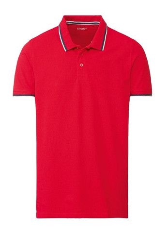 Красная футболка-мужскoe поло для мужчин Livergy однотонная