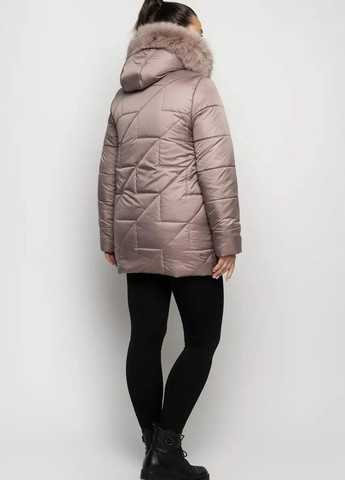 Бежевая зимняя женская зимняя куртка большого размера SK