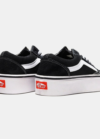 Черные всесезонные кроссовки унисекс, вьетнам Vans Old Skool Black/White Platform