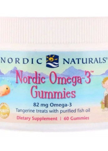 Omega-3 60 Gummies Tangerine Flavor NOR30130 Nordic Naturals (256723259)