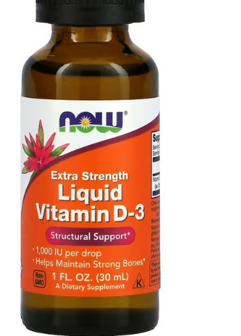 Vitamin D3 Extra Strength 30 ml Now Foods (256722858)