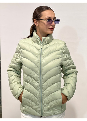 Смарагдова демісезонна жіноча стьобана куртка м&s (56096) 8 світло-зелена M&S