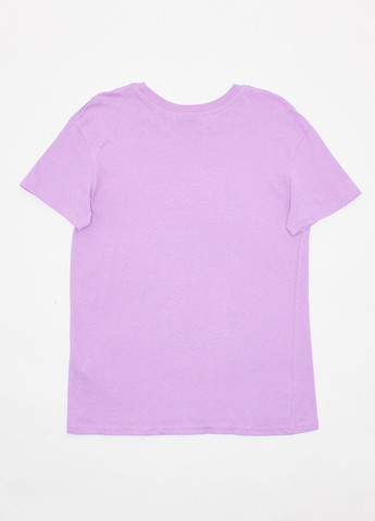 Сиреневая футболка basic,сиреневый с принтом, Pink Woman