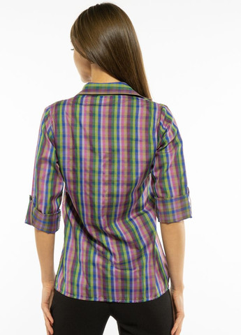 Сорочка жіноча в кольорову клітку (Синьо-зелений/рожевий) Time of Style (261922142)