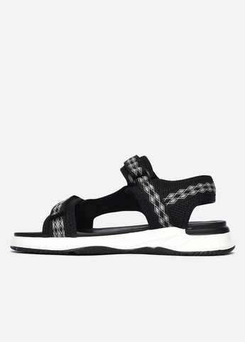 Пляжные сандалии мужские чорного цвета с серыми вставками текстиль Let's Shop