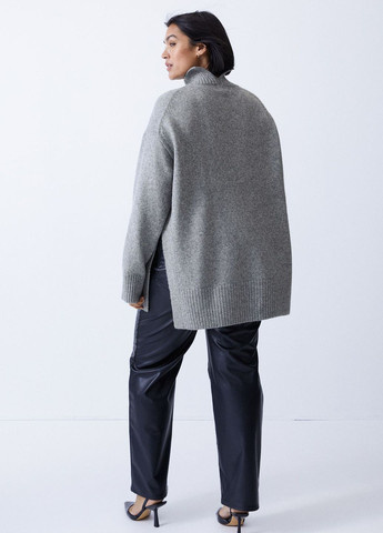 Серый зимний светр-водолазка полномерный H&M
