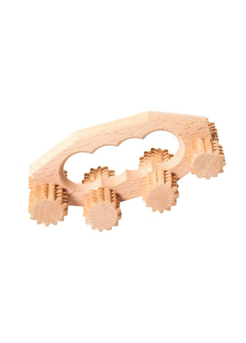 Масажер універсальний дерев'яний ручний "8 роликів на ручці" Woodly (260617695)