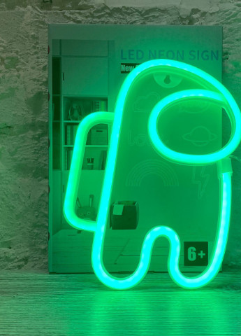 Настенный декоративный неоновый светильник-ночник Astronaut Астронавт (26х18 см) - Зеленый Forus neon decoration lamp (257033359)