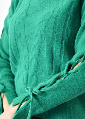 Зеленый зимний свитер женский ангора зеленого цвета пуловер Let's Shop