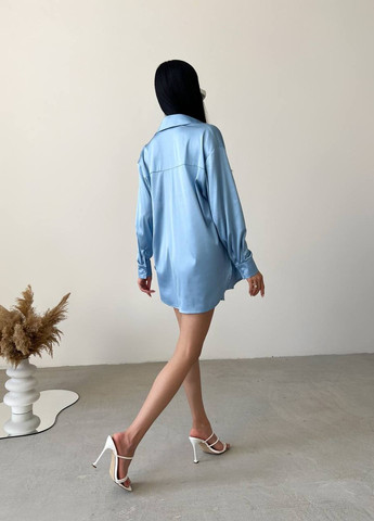 Жіночий костюм трійка із шортами колір блакитний р.42 438073 New Trend (260133436)