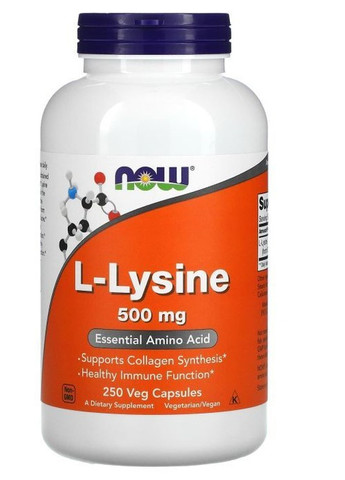 L-Lysine 500 mg 250 Veg Caps Now Foods (257079352)