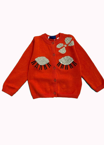 Оранжевый свитер на пуговицы с блестящим принтом Chicco