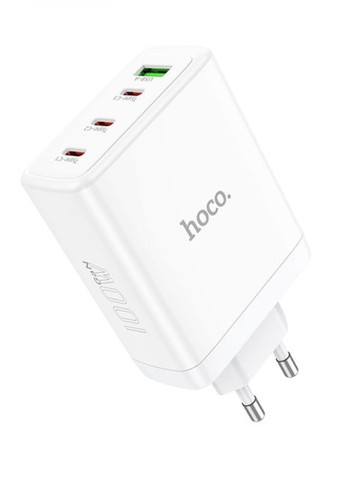 Мережевий Зарядний Пристрій (USB, 3xType-C, 100W, швидка зарядка, 5A, EU, із швидкою зарядкою) - Білий Hoco n31gan (259318207)