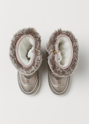 Светло-розовые кэжуал зимние зимние ботинки на девочку 29 размер светло-розовый металлик 0752077002 H&M