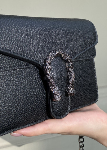 Женская маленькая сумка клатч на цепочке кросс-боди с подковой через плечо черная No Brand (267807852)