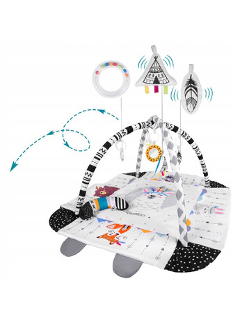 Великий розвиваючий інтерактивний килимок для немовлят малюків дітей з 7 іграшками 100х110х53 см (474819-Prob) Unbranded (259906170)
