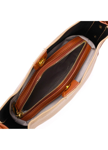 Полукруглая сумка кросс-боди из натуральной кожи 22092 Бежевая Vintage (260359812)