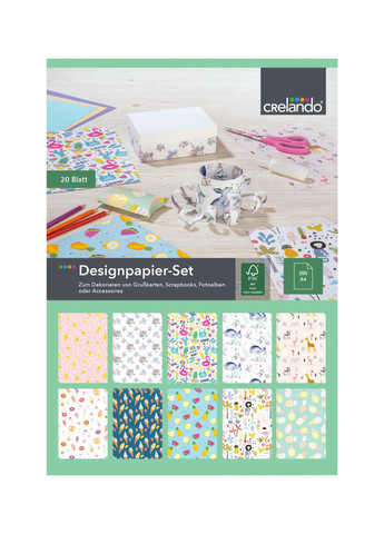 Набор дизайнерской бумаги для творчества разноцветный Crelando (265542966)
