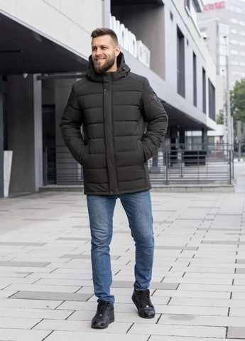 Оливковая (хаки) зимняя зимняя куртка мужская большого размера SK