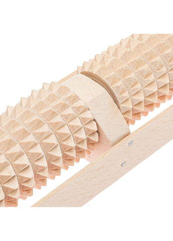 Массажер для ног деревянный зубчатый на 2 ролика для двух ног 25х7х5 см Woodly (260601095)