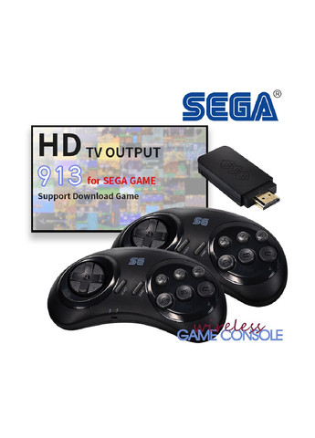 Игровая консоль приставка беспроводная портативная SEGA Y2 SG Bluetooth на 900 игр 2 джойстика (474504-Prob) Черная Unbranded (258616545)