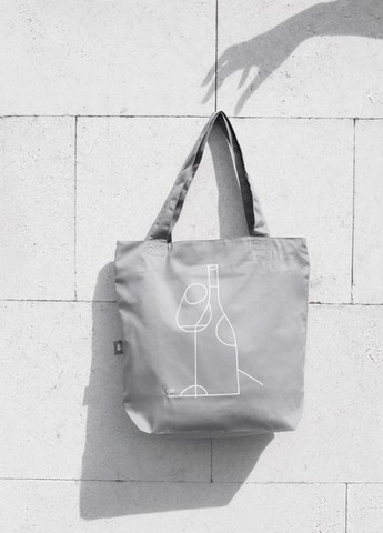 Еко сумка/шопер "Вино", сіра, L Gifty (261327393)